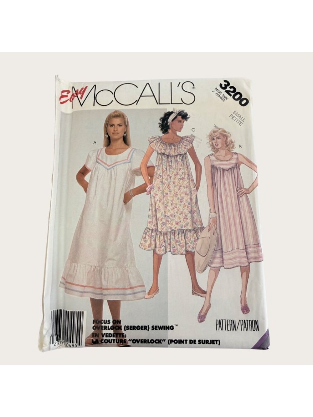 Vintage 1980s McCalls Sewing Pattern 3200 Misses Dress Size Small Uncut